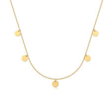 18K gold plated Accept Customer's Logo Delicate Gold Little coin chain necklace